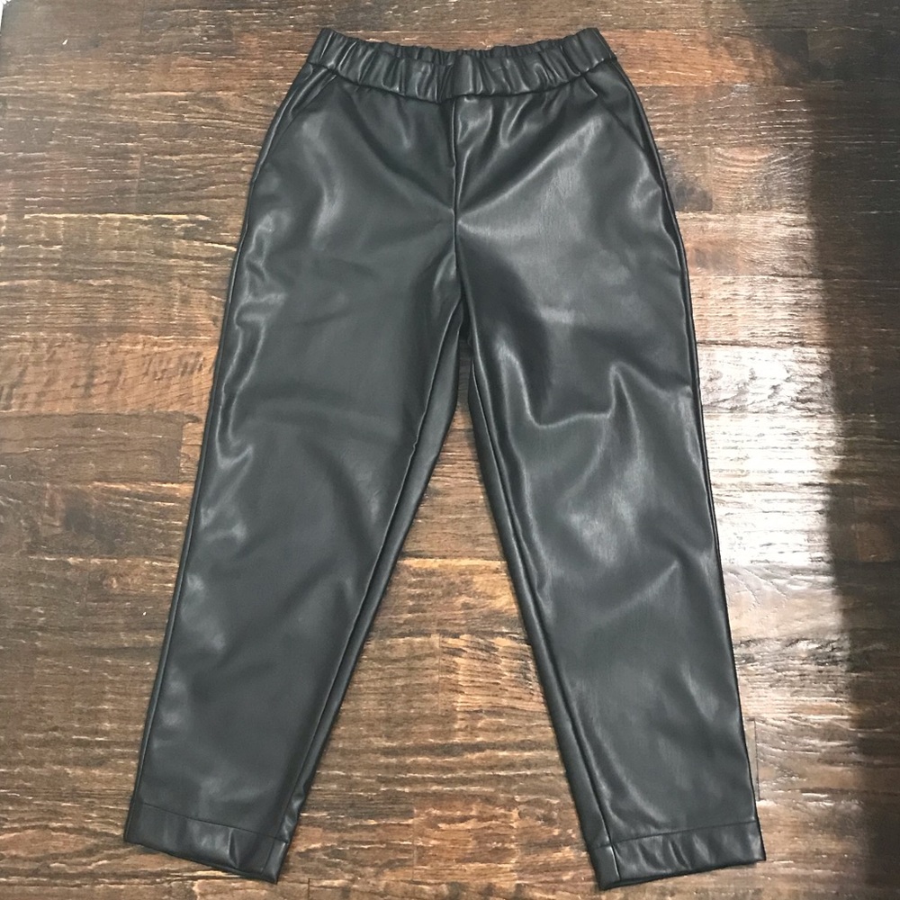 Faux leather pants